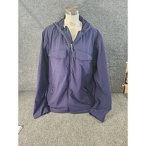 Duluth Trading Co Soft Shell Jacket Men's XL Blue  Hooded Full Zip Stretch 8 Poc